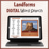Interactive DIGITAL Landforms Word Search & Review