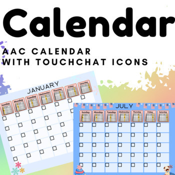 Preview of Interactive Digital AAC Calendar Math w/ TouchChat icons- Google Slides