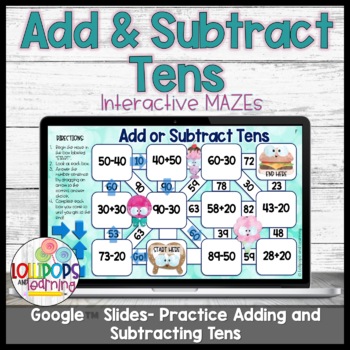 Preview of Digital Adding and Subtracting Tens | Adding Multiples of Ten | Google™