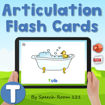 Preview of Interactive Digital Articulation Cards | T Sound | No Print | Speech Therapy