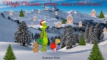 Preview of Interactive Digital Grinch Poster to Teach Kindness or Story Elements