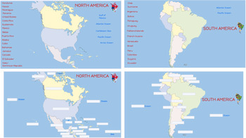 Preview of Interactive Digital North and South America Map Activity