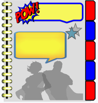 Preview of Interactive Digital Notebook Template-Comic Book/Superhero Theme