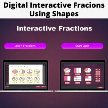 Preview of Interactive Digital Resources | Learn Fractions Using Shapes 10 Quizzes