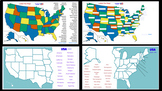 Interactive Digital USA Maps, Capitals, & State Codes Activities