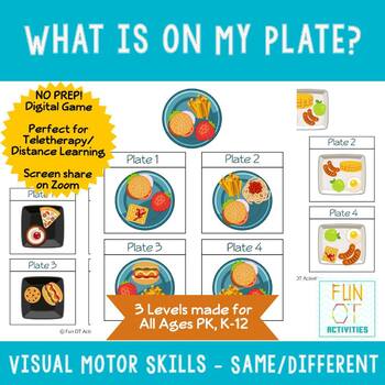 Preview of Interactive Digital Visual Motor Game - What is On My Plate? Same/Different PPT