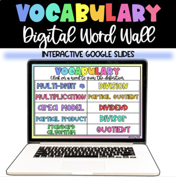 Preview of Interactive Digital Word Wall - Multiplication & Division - Google Slides