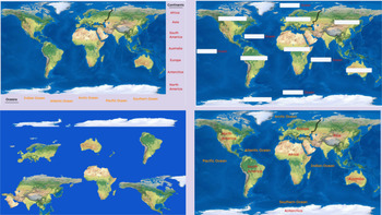Preview of Interactive Digital World Continents & Oceans Map Activity