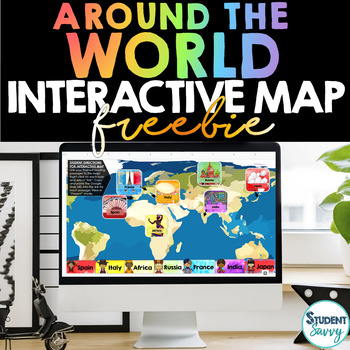 Preview of Interactive Digital World Maps FREE | for Around the World Reading Passages