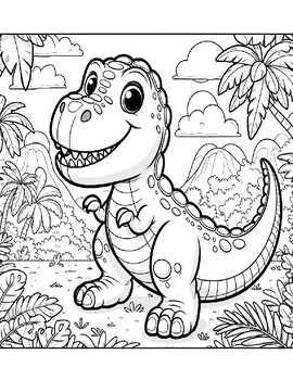Preview of Interactive Dinosaur Coloring Book for Enhanced Classroom Engagement