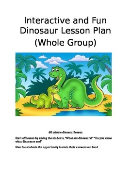 Preview of Interactive Dinosaur Lesson (60 minute Whole Group)