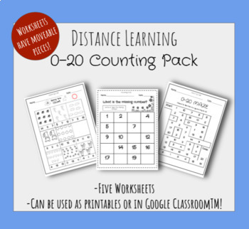 Preview of Interactive Distance Learning Counting 0-20