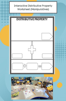 Preview of Interactive Distributive Property Worksheet (Reusable & Utilizes Manipulatives)