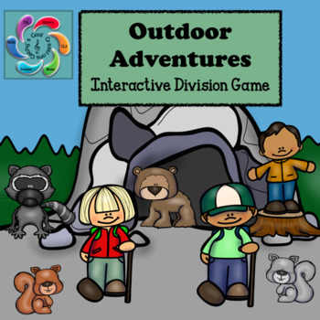 Preview of Interactive Division Games for Google Slides/Adobe Reader-Outdoor Adventures