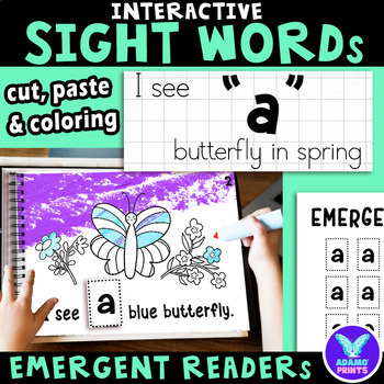 Preview of Interactive Emergent Reader A "I see a Butterfly in Spring" Sight Word Mini Book