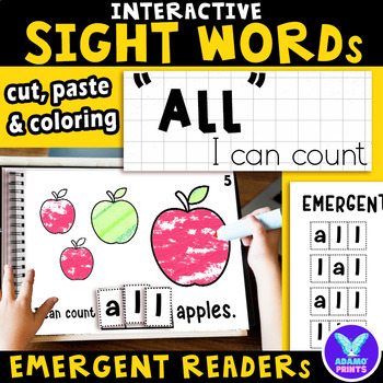 Preview of Interactive Emergent Reader ALL: "All I can count" Sight Word Mini Book