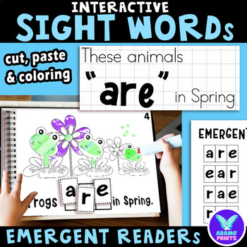 Preview of Interactive Emergent Reader ARE: "These animals are in Spring" Sight Word Book