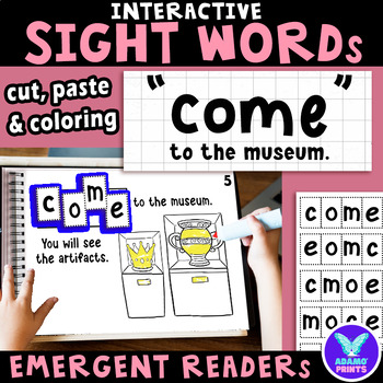Preview of Interactive Emergent Reader COME: "Come to the museum" Sight Word Mini Book