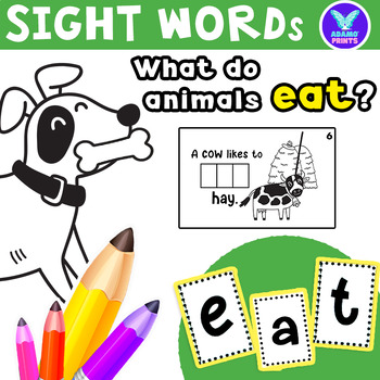 Preview of Interactive Emergent Reader EAT: "What do animals eat" Sight Word Mini Book