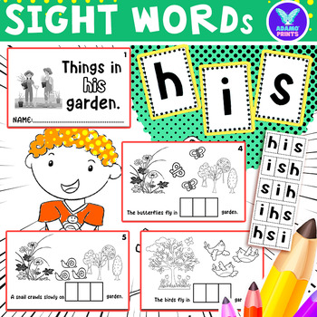 Preview of Interactive Emergent Reader HIS: "Things in his garden" Sight Word Mini Book