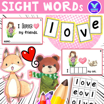 Preview of Interactive Emergent Reader LOVE: "I love my friends" Sight Word Mini Book