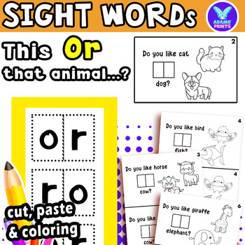 Preview of Interactive Emergent Reader OR: "This or That" Sight Word Mini Book