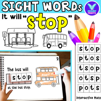 Preview of Interactive Emergent Reader STOP: "It will stop" Sight Word Mini Book