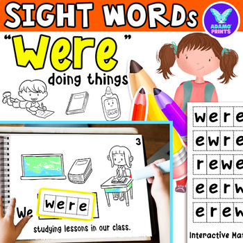 Preview of Interactive Emergent Reader WERE: "We were doing things" Sight Word Mini Books