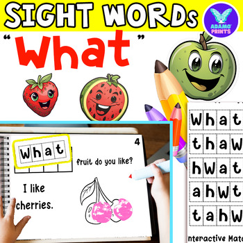 Preview of Interactive Emergent Reader WHAT: "What fruit do you like" Sight Word Mini Books