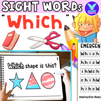 Preview of Interactive Emergent Reader WHICH: "Which shape is this" Sight Word Mini Books