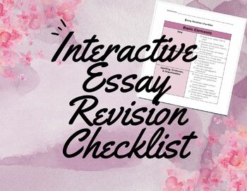 Preview of Interactive Essay Revision Checklist