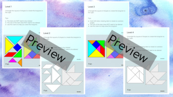 Preview of Interactive FREEBIE Tangram Slides - Use digitally or print - fully interactive!
