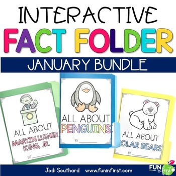 Preview of Interactive Fact Folder - January Bundle (Penguins, Polar Bears, MLK, Jr.)