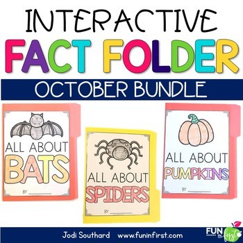 Preview of Interactive Fact Folder - October Bundle (Bats, Pumpkins, and Spiders)