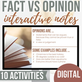 Interactive Fact vs Opinion Notes | Digital with 9 Practic