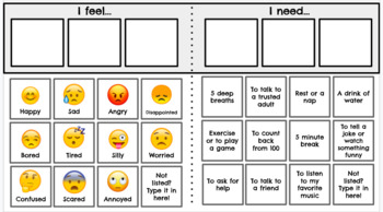 Preview of Interactive Feelings Choice Board