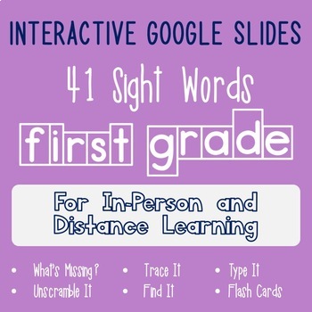 Preview of Interactive First Grade Sight Words Google Slide: More thanFlash Cards