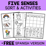 Five Senses Sort Activities + FREE Spanish