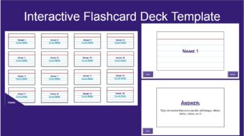 Preview of Interactive Flashcard Deck Template