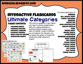 Interactive Flashcards: Categories, what does not belong, ABA