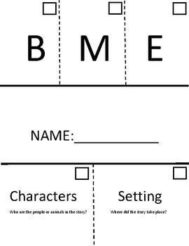 Preview of Interactive Flip Chart: Beginning, Middle, End, Characters, Setting