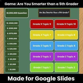 Preview of Interactive Game: Are You Smarter than a 5th Grader for Google Slides 