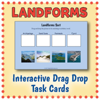 Preview of Interactive Geography Landforms Task Cards