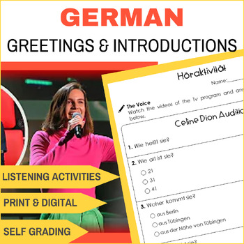 Preview of Interactive German Listening Activity: Greetings & Introductions