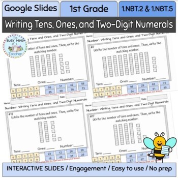 Preview of Interactive Google Slides - Identifying Tens, Ones, and Numerals {1.NBT.2/5}