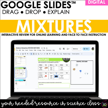 Preview of Drag and Drop| Google Slides | MIXTURES | Review |STAAR Test Prep