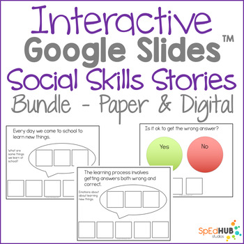 Preview of Interactive Google Slides Social Skills Story - BUNDLE