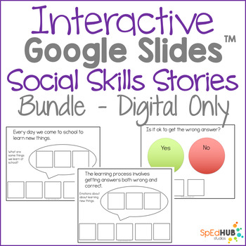 Preview of Interactive Google Slides Social Skills Story - Digital Only