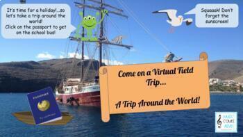 Preview of Interactive Google Slides Virtual Field Trip Around the World