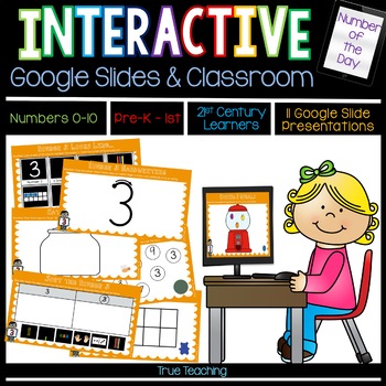 Preview of Interactive Google Slides for Distance Learning: Numbers 0-10
